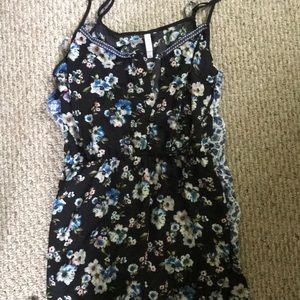 Black flower romper